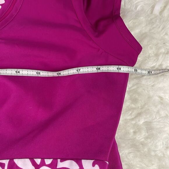 Banana Republic Ladies Fushia and White Scoop Neck Above Knee Dress Size 12 - Picture 8 of 11